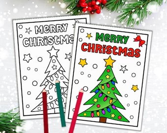 Printable Christmas Coloring Cards: Kids' Activity (PDF Download)