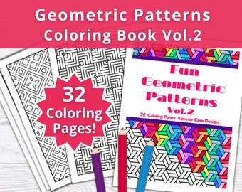 Kleurboek geometrisch patroon: 32 abstracte ontwerpen (pdf direct downloaden)