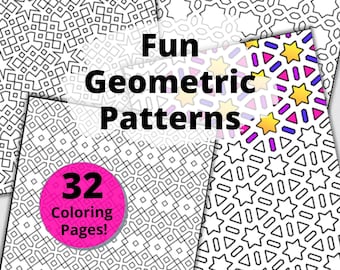 Kolorowanka „Wzory geometryczne”: 32 strony, relaksujące wzory (plik PDF do pobrania w wersji cyfrowej)