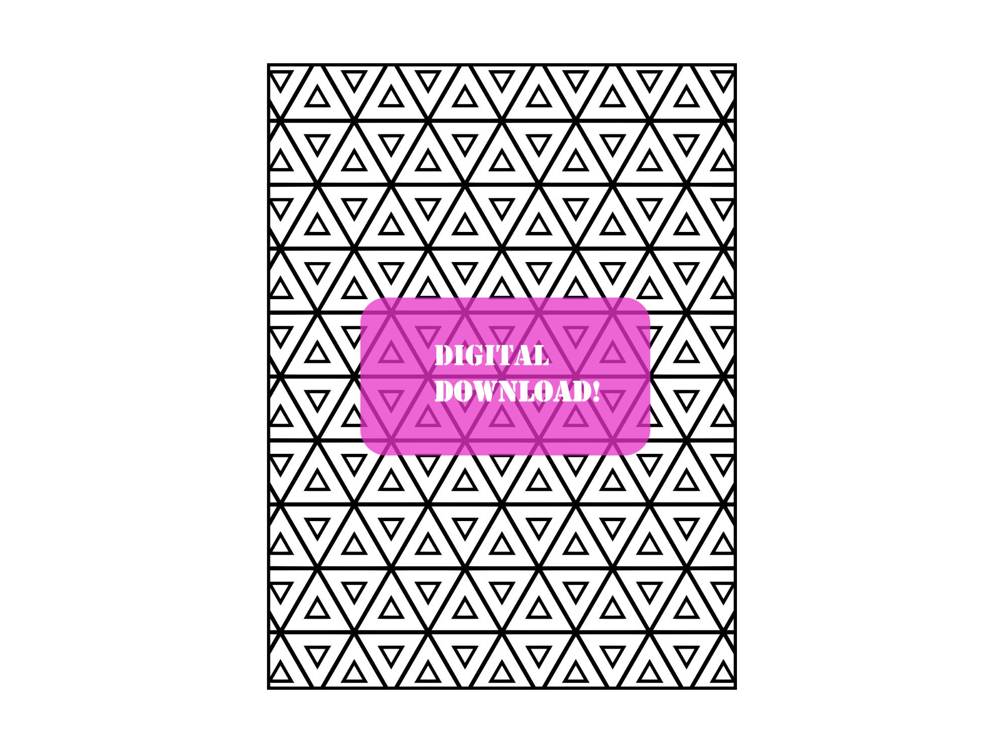 3 geometric coloring pages with bold lines printable adult etsy