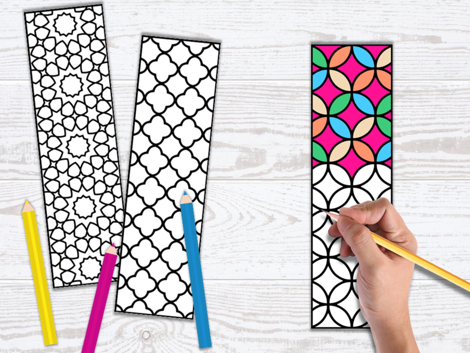 Islamic Pattern Bookmark Geometric Coloring Bookmarks: Islamic Art, Ramadan Crafts (PDF Digital ...