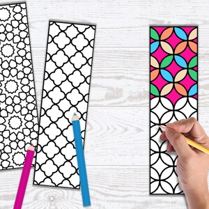 Geometric Coloring Bookmarks: Islamic Art, Ramadan Crafts (PDF Digital ...