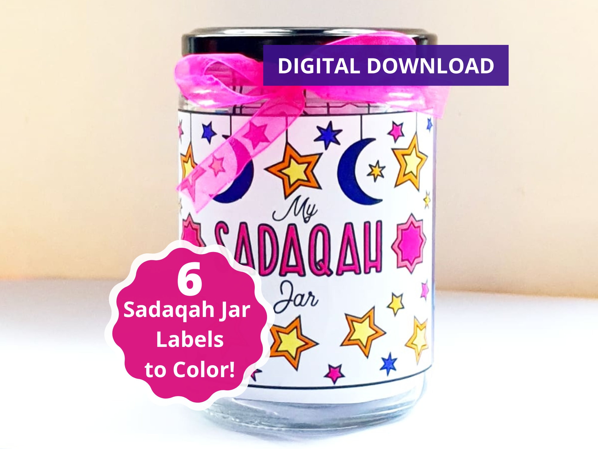 Sadaqah Jar Printable: Ramadan Kids Craft Activity (Digital Download)
