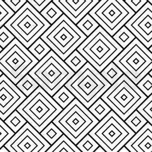 Peut inclure: Motif g&eacute;om&eacute;trique noir et blanc avec un motif r&eacute;p&eacute;titif de carr&eacute;s qui se chevauchent.