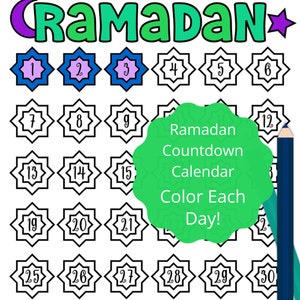 Ramadan Countdown Calendar - Kids Coloring Pages - Ramadan Advent ...