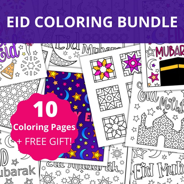 Eid Coloring Bundle - Eid Printables for Kids & Adults - Islamic Coloring Book - Eid Activity - Eid Coloring Pages - PDF Instant Download