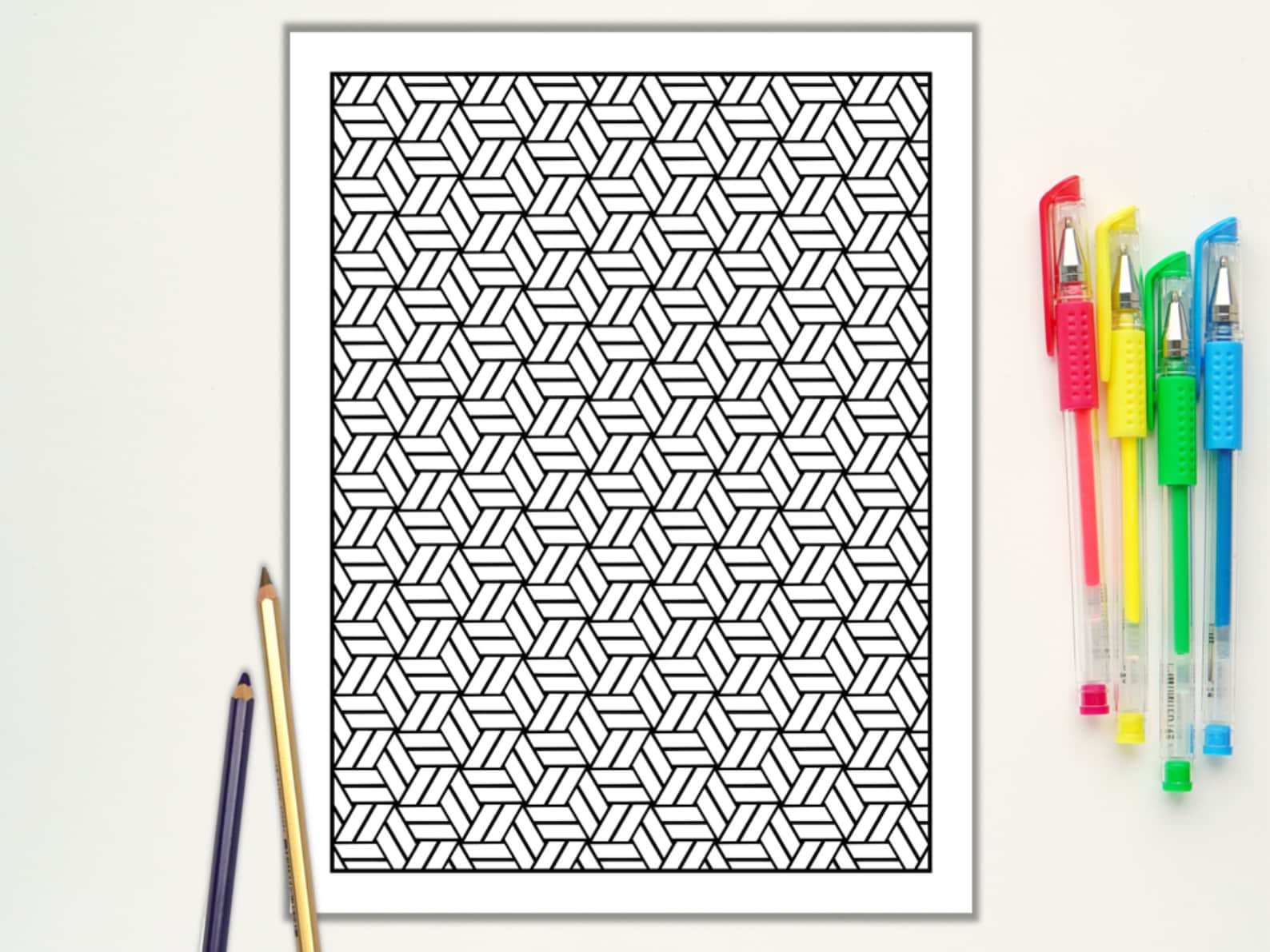 Geometric Coloring Page Optical Illusion Coloring Pages for Adults