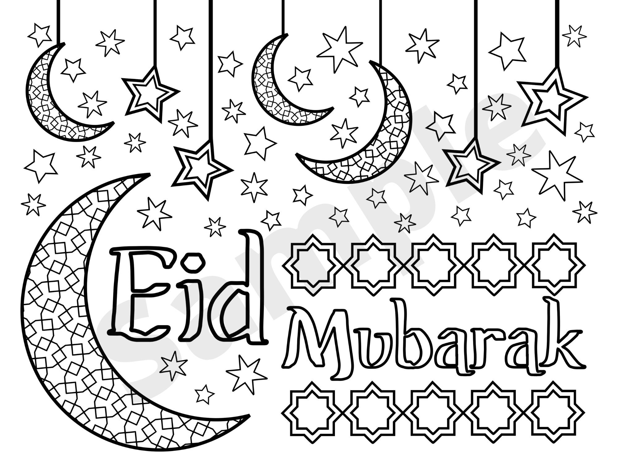 Eid Mubarak Coloring Page Ramadan & Eid Activity Printable | Etsy Singapore