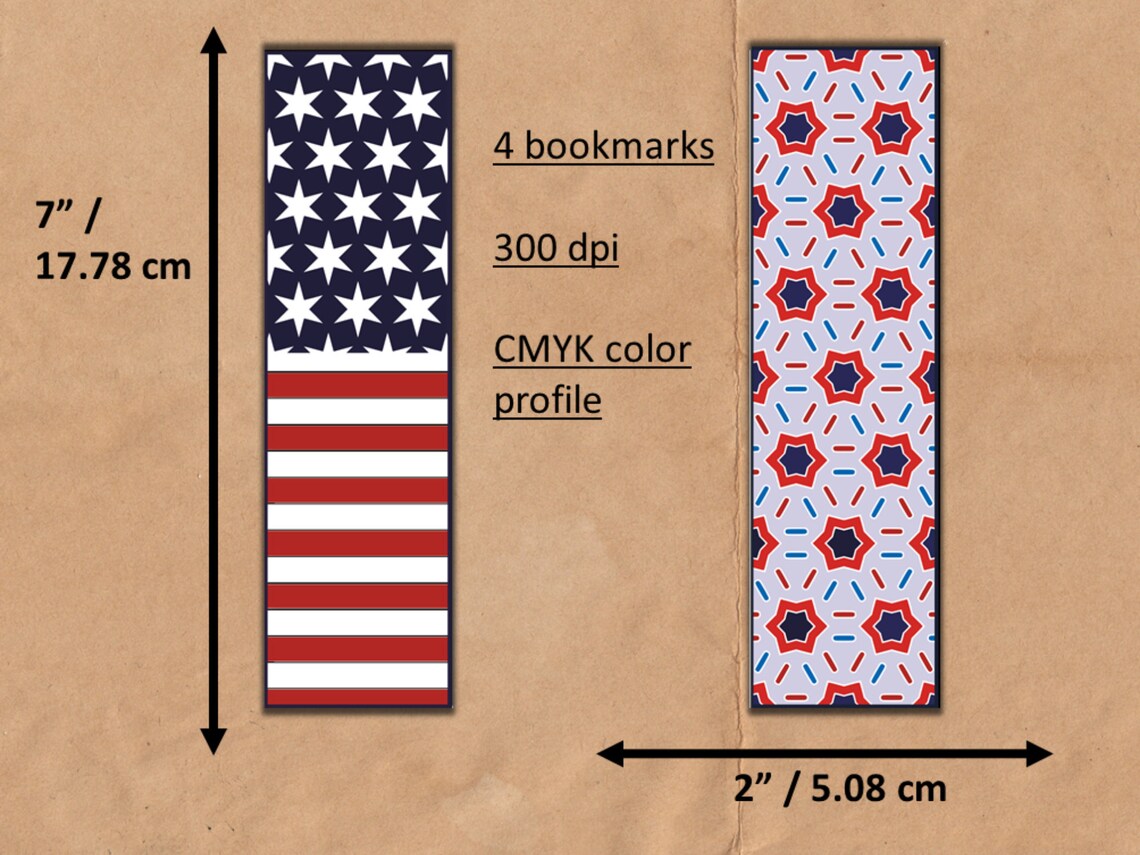 4 Patriotic Bookmarks PDF Printable Veterans Day (Download Now) Etsy