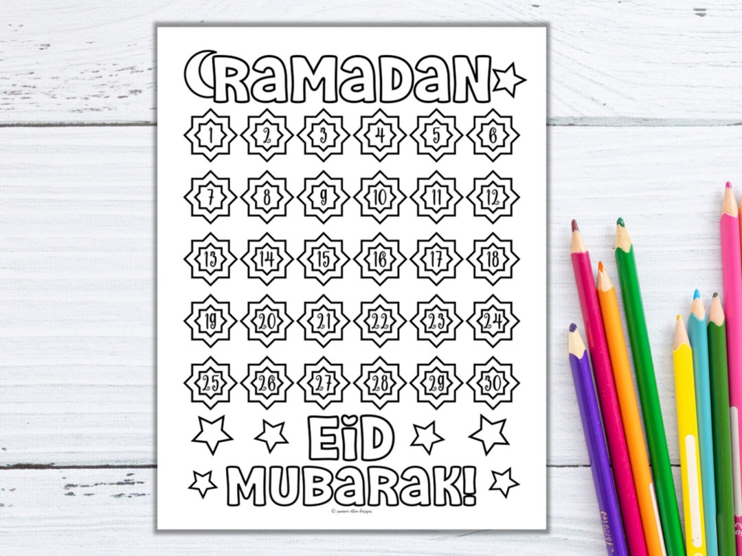 Ramadan Countdown Calendar Kids Coloring Pages Ramadan Advent Ramadan ...