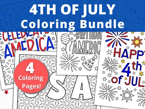 4th of July Coloring Bundle  Printable Coloring Pages