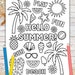 Hello Summer Printable Page Summer Vacation Coloring Kids Coloring ...