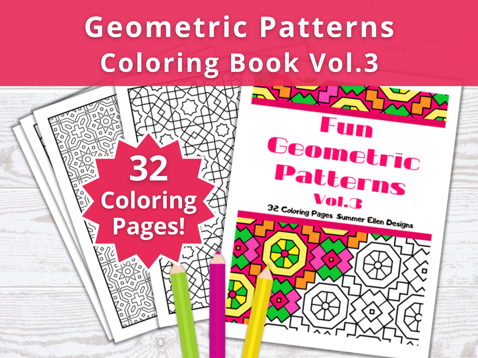 Geometric Designs and Patterns: Geometric Coloring Book for Adults