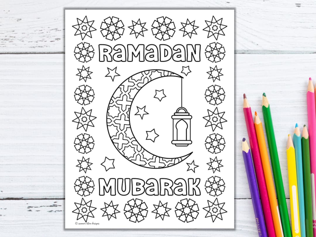 Ramadan Mubarak Coloring Page With - Il 1080xN.4490081656 57l6