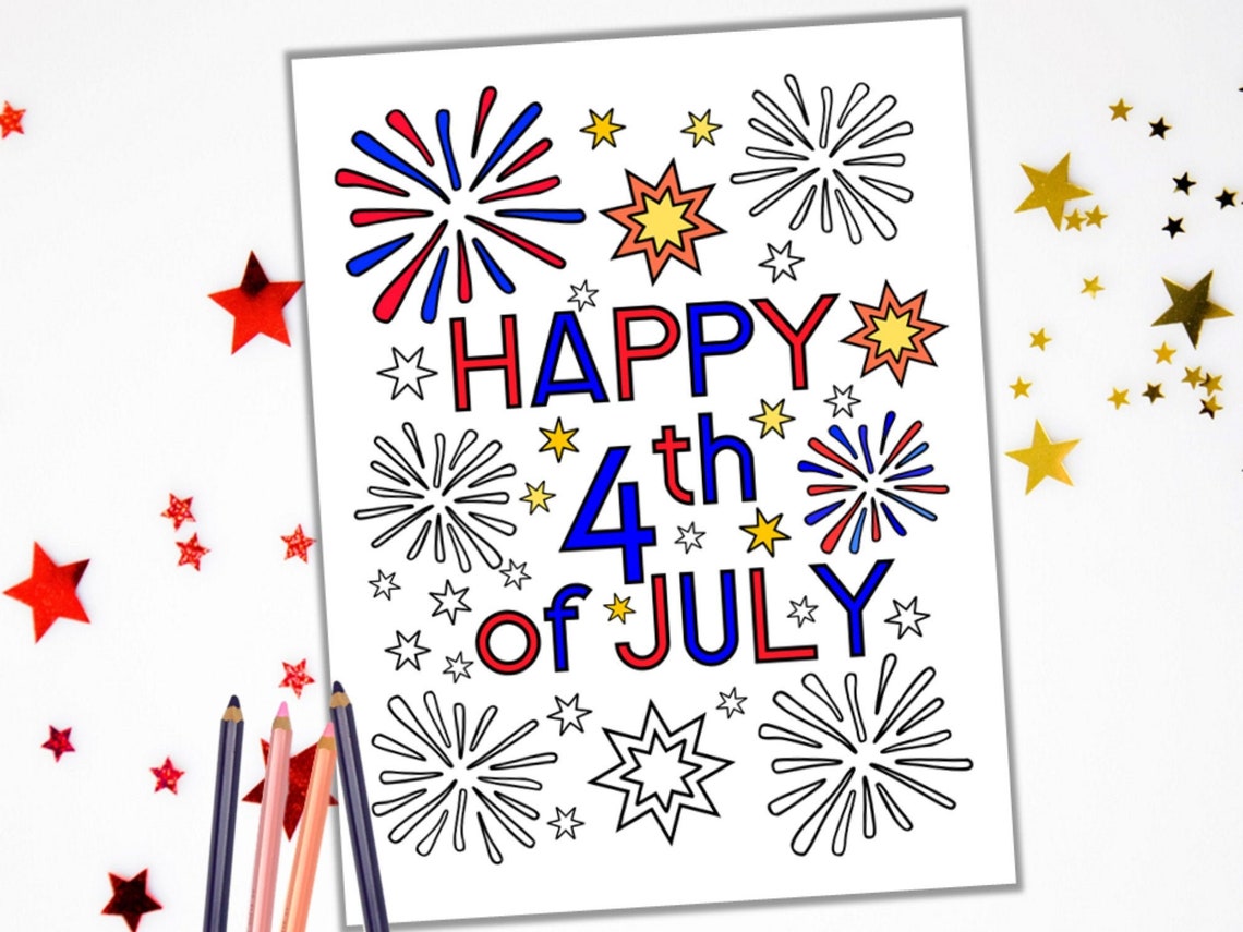 Fourth of July Coloring Page Kids and Adult Printable Coloring Pages ...