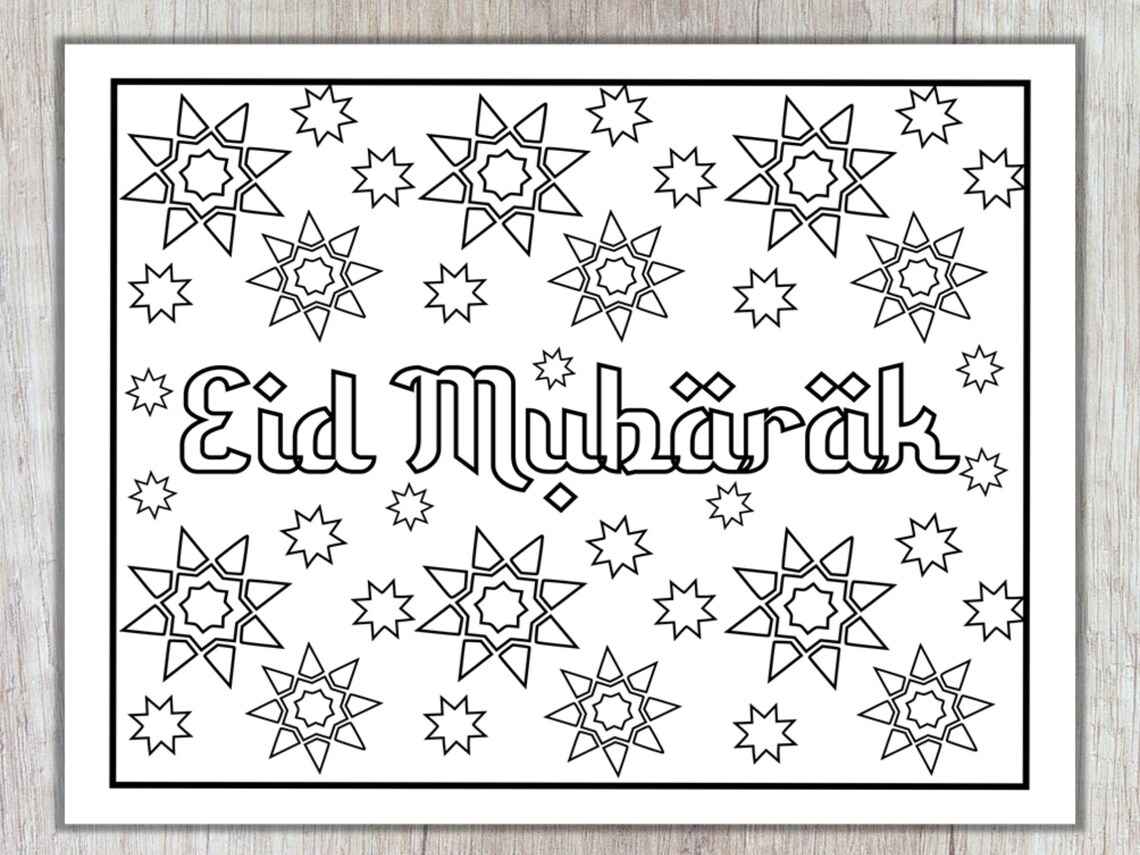 Eid Mubarak Coloring Page Ramadan & Eid Activity Printable | Etsy
