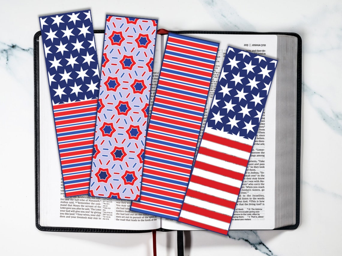 4 Patriotic Bookmarks PDF Printable Veterans Day (Download Now) Etsy