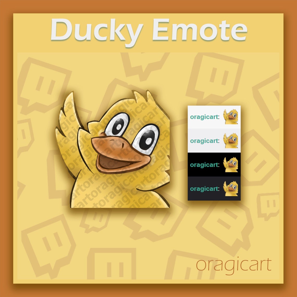 Duck twitch emote cute waving hello hi ducky emote Etsy