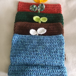 Crochet cat ear beanie with sprout - custom