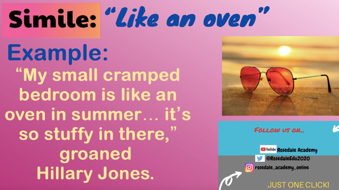 30 Stunning Simile Sentences GCSE English compiled by A Etsy