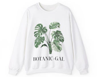 Botanical Plant Girl Crewneck Sweatshirt, Plant Enthusiast Gift, Botanical Lover, Plant Mom Pullover, Garden Lover Sweatshirt