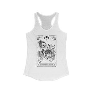 Plant Lover Women's Tank Top, Plant Enthusiast Sleeveless Tee, Tarot Card Design, Gardening Gift, Botanical Shirt, Nature Inspired Apparel image 1