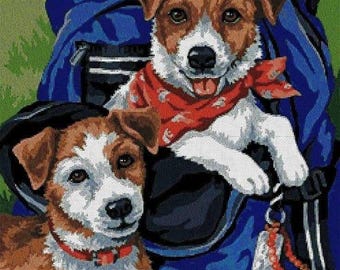 Puppies cross stitch pattern, dogs cross stitch pattern
