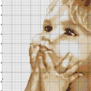 Baby cross stitch pattern, little girl cross stitch pattern