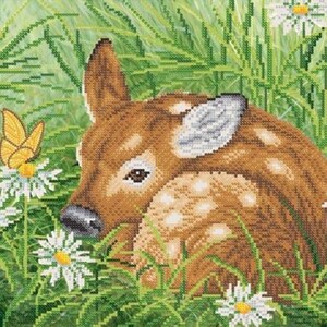 Schema punto croce cervo, punto croce cervo e fiori, punto croce cervo nella natura, punto croce farfalle, punto croce primavera