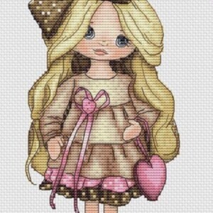 Little girl cross stitch pattern