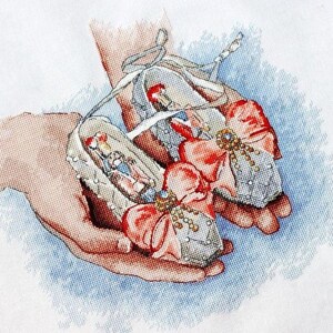 Little girl&#39;s shoes cross stitch pattern, gifts cross stitch pattern