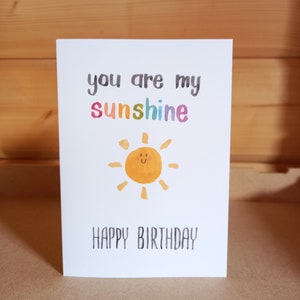 You Are My Sunshine illustrierte Geburtstagsgrußkarte, innen blanko, A6