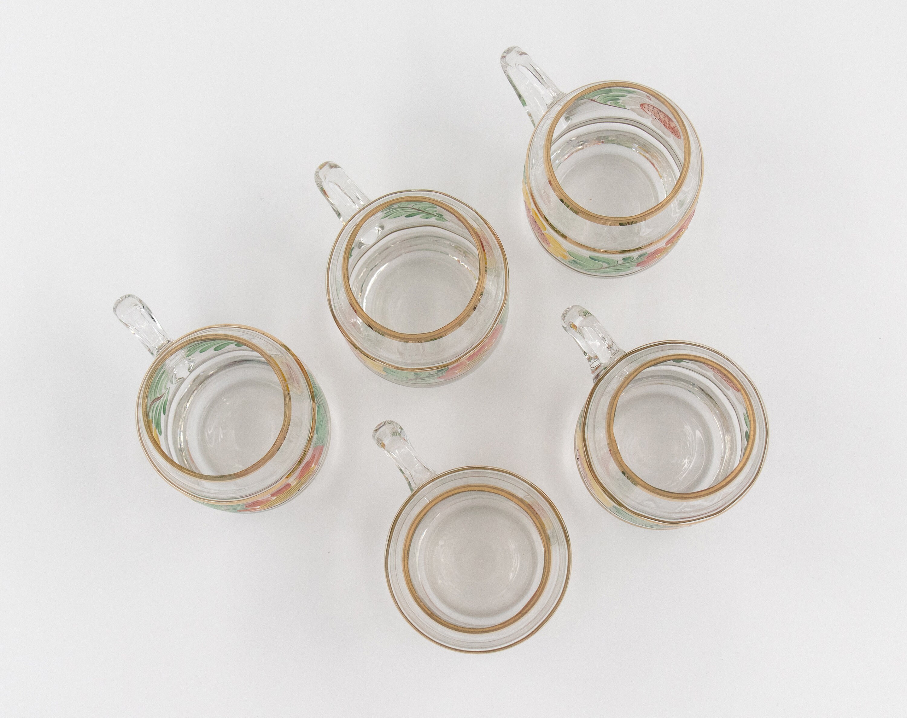 Handle Glasses Set of 5 Vintage Etsy
