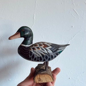 handcarved handpainted wooden duck | handmade bird figurine