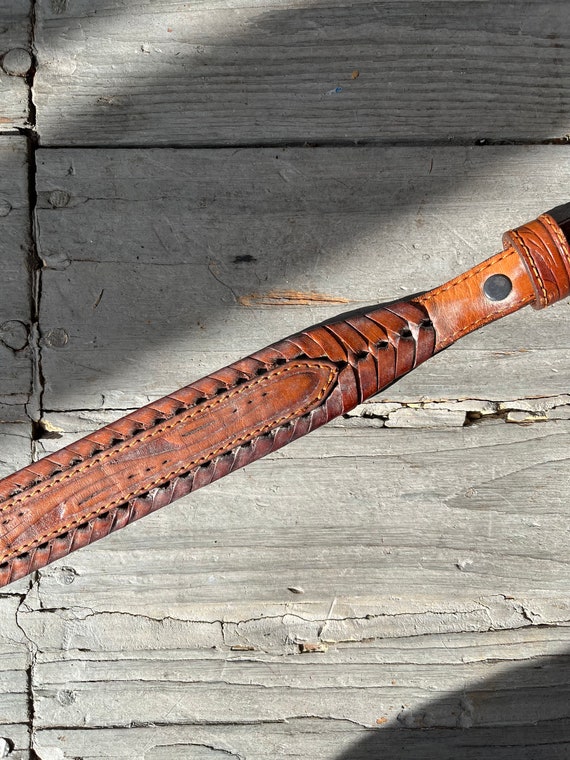 vintage tooled leather belt | vintage leather wes… - image 7