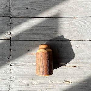 vintage handmade wooden vase | midcentury vase