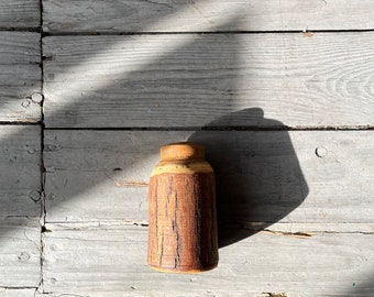 vintage handmade wooden vase | midcentury vase