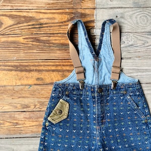 vintage toddler denim overalls 18 months | vintage oshkosh jean overalls kids | vintage children overalls with suspenders