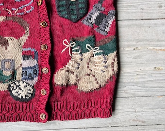 vintage hiking knit vest | adorable chunky vintage knitted vest