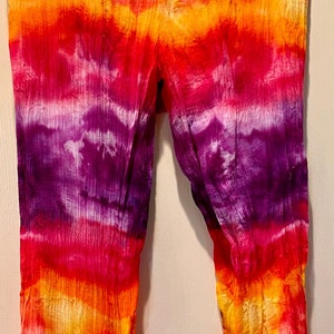 Festival Pants. Ladies Medium.   Tie-Dyed Flowy Gauze Pants.