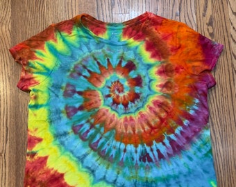 Tornado to Oz.  Ladies XL Double-sided Ice-dyed Tie Dyed Cotton Tee.