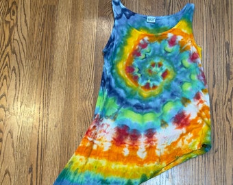 Cubrebaños para playa/piscina. TALLA 1. Algodón teñido con tintes de hielo con estampado de remolinos.