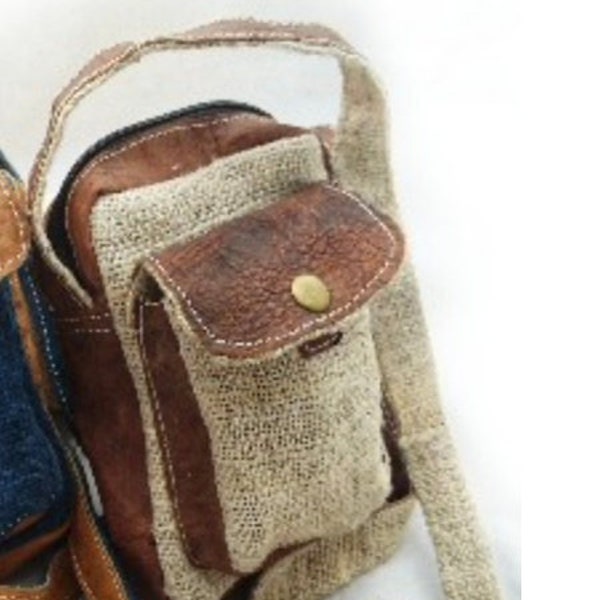 Handmade Small Hemp (no kill) Leather Camera Bag