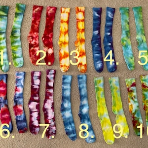 Various Colors Tie Dyed Bamboo Socks.