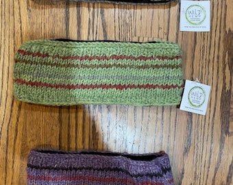 Handmade Hemp/Wool Headbands with Fleece lining from Nepal.