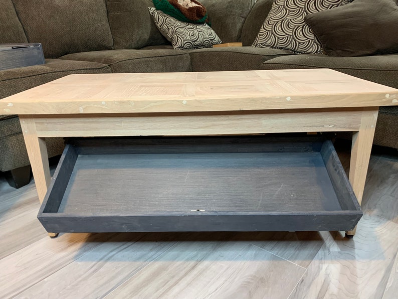 Solid Oak Coffee Table / Gun Concealment Etsy