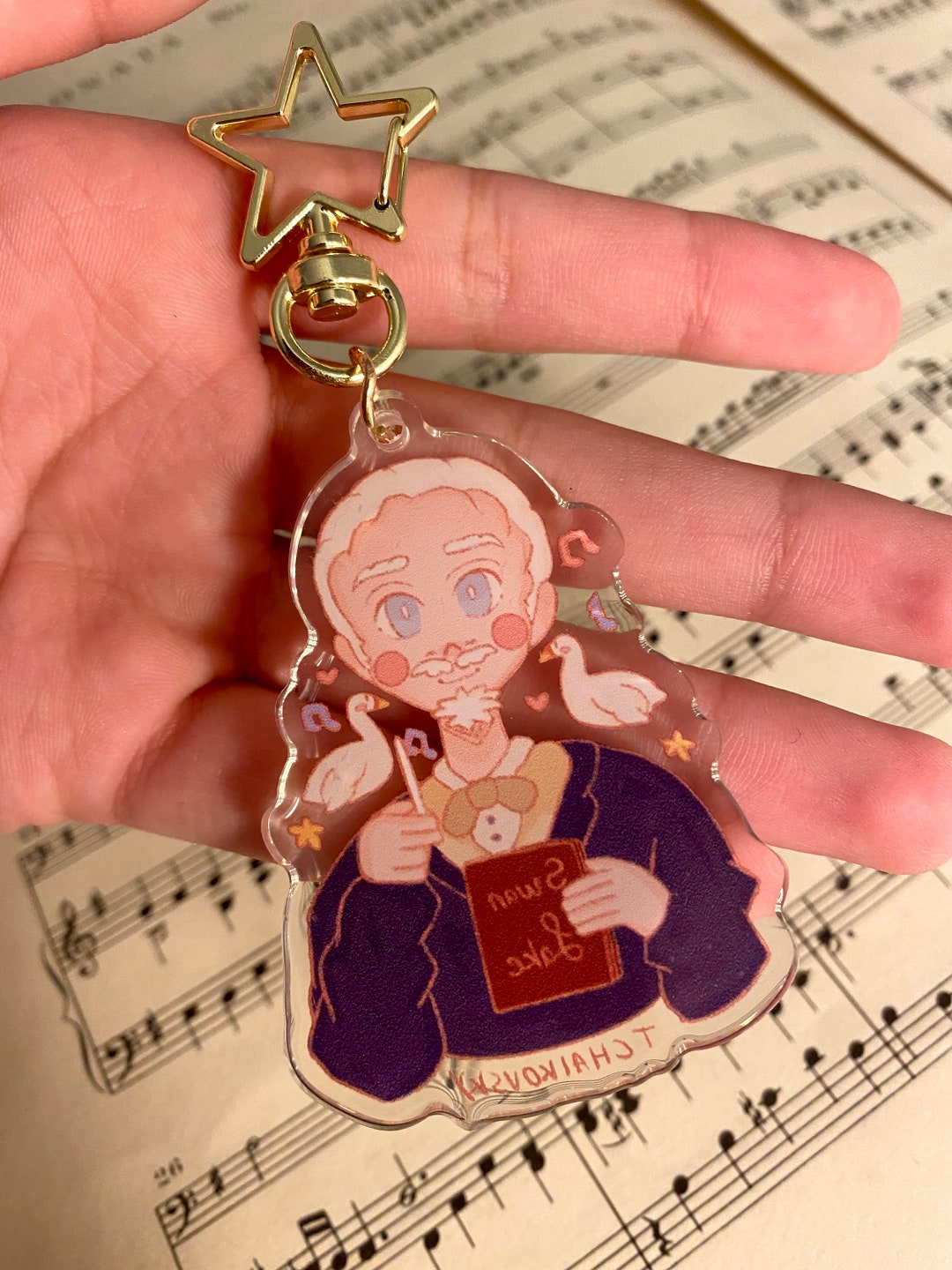 Tchaikovsky//acrylic Keychain 2.5in //gift for Teacher//classical