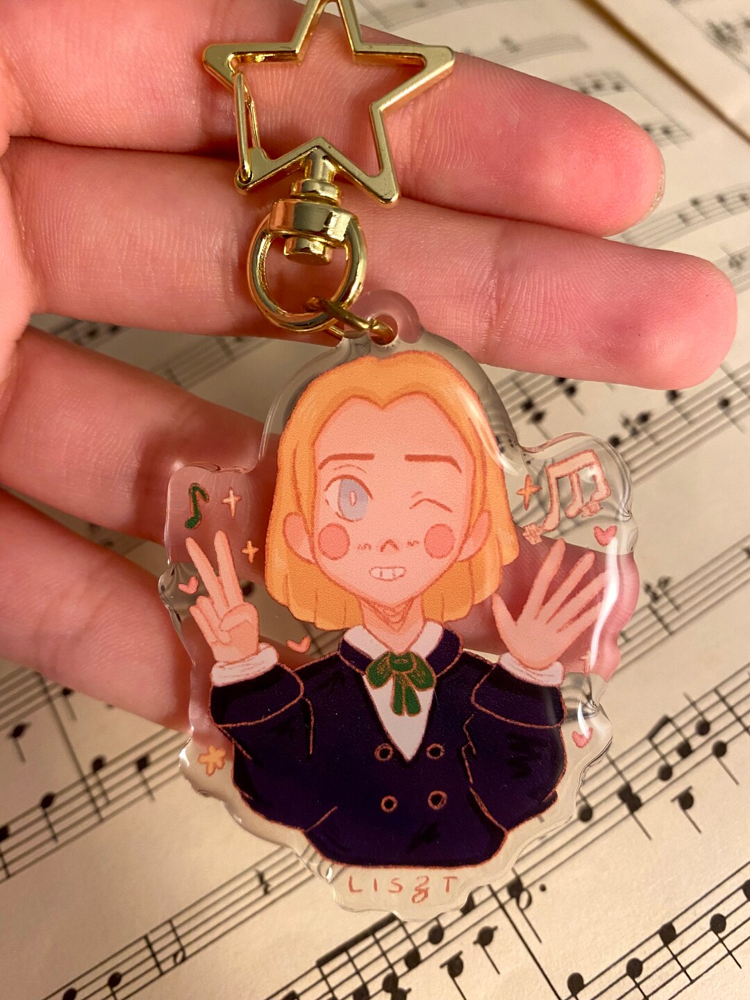 Liszt//acrylic Keychain 2.5in//gift for Teacher//classical Composer