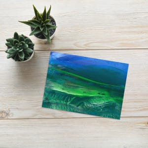 Cartão de arte de pintura encáustica Cartão de felicitações em branco Cartão de agradecimento Cartão de aniversário Cartão de melhoras Cartão de montanha Cartão de aniversário