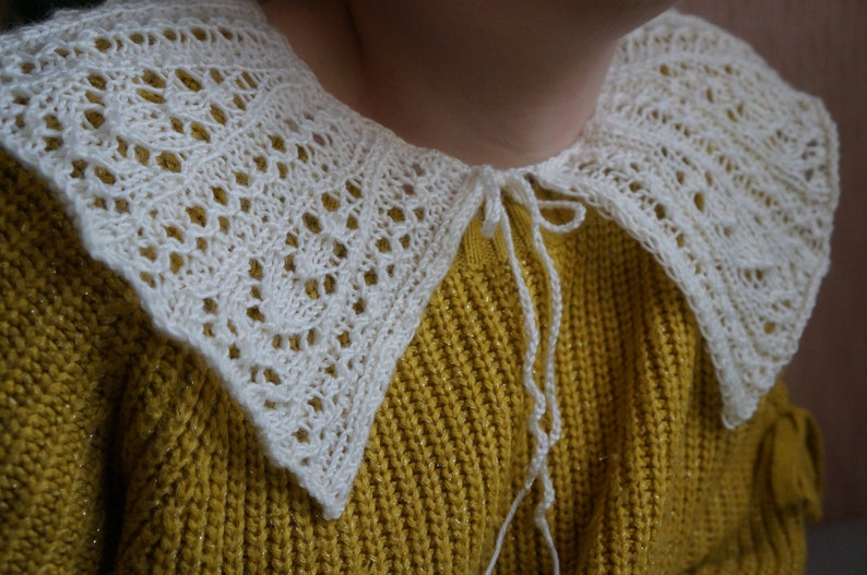 White winter lace collar Knitting collar Women accessories Openw White winter lace collar Knitting collar Women accessories Openw